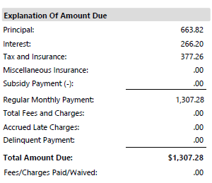 explanation of amount due