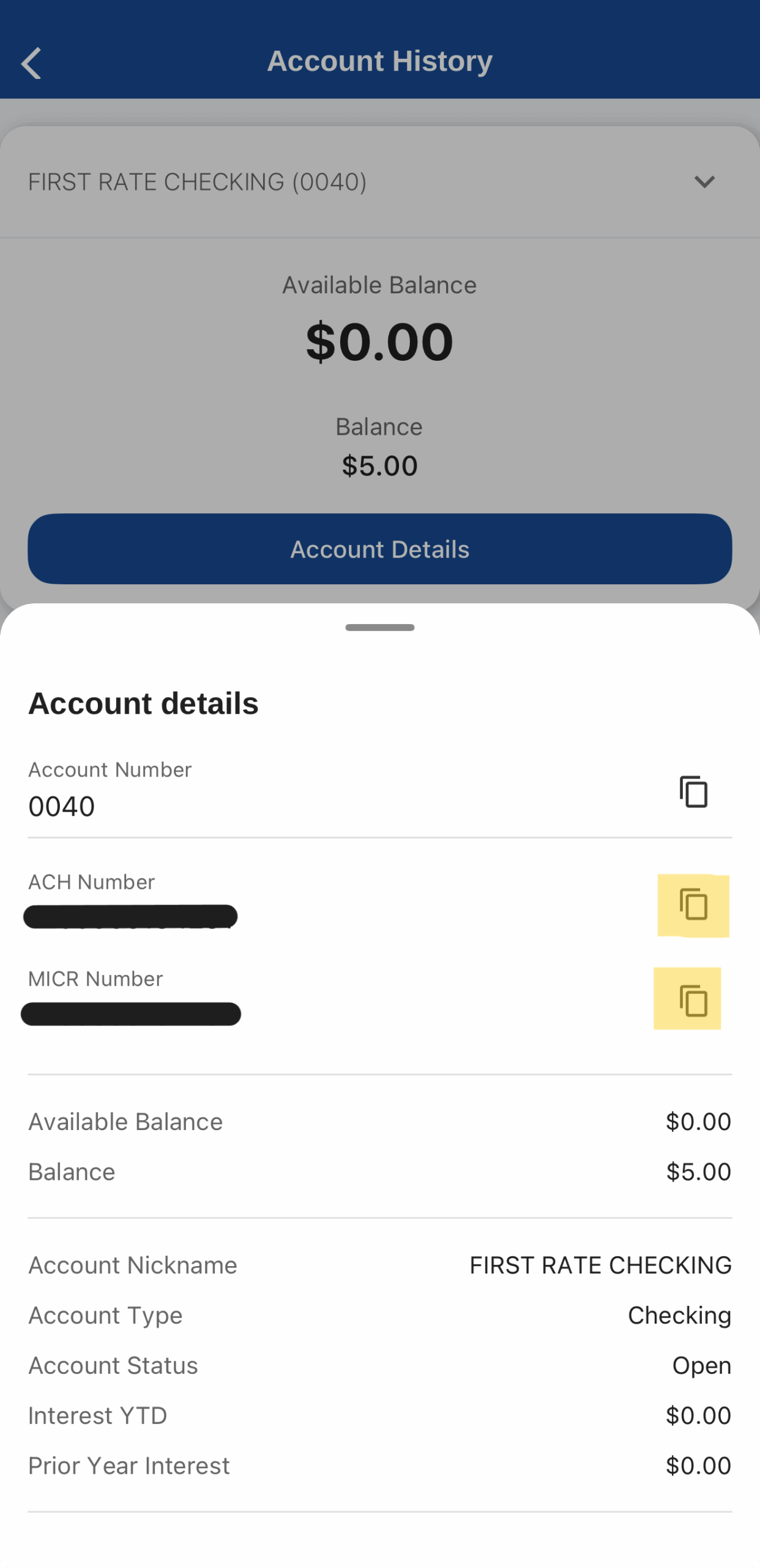 Mobile banking account number screenshot 2025